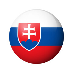 Slovakia flag - glossy circle badge. Vector icon.