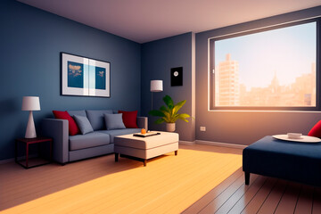 modern living room. Generative ai