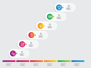 Fototapeta na wymiar horizontal steps timeline infographic element report
