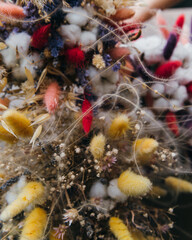 dried flowers on table