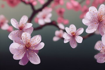 Obraz na płótnie Canvas Beautiful blossom on flowery backdrop. Generative AI