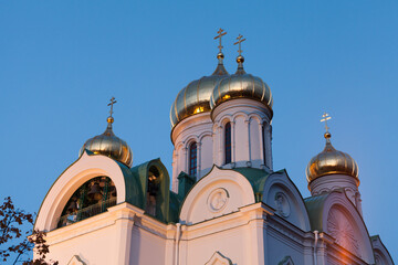Cathedral of the Holy Great Martyr Catherine at night. Russia
