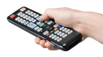 Hand Using a Remote Control