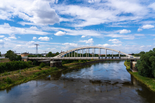 Railway bridge over the Elbe in Riesa