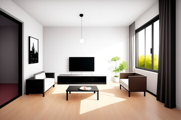 modern living room. Generative ai