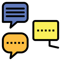 speech bubble filled outline icon style