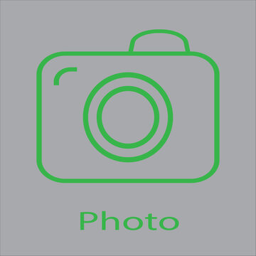 Green Camera Icon On A Gray Background