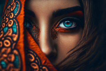 Eyes of Modesty: The Gaze of a Veiled Muslim Woman, Generative AI