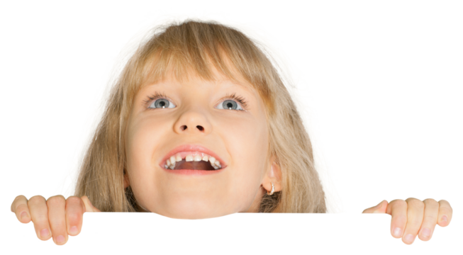 Close up portrait of a beautiful young girl leaning on a white background
