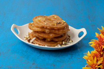Indian Sweet Jalebi or imarti. Jalebi is one of the most delicious sweets widely used in India and pakistan