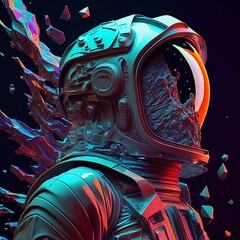 Explore the Universe with Digital Prints of Astronaut Art Abstract 