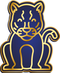 Transparent Blue Gold Animal Badge