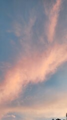 Vannila sky  only , blue sky with white and pink clouds