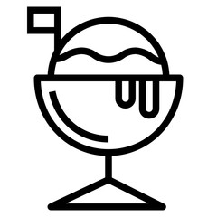 ice cream line icon style