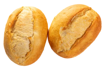 Gordijnen PNG, Two round white flour buns. Isolate  © Nataliya Schmidt