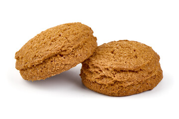 Oatmeal Cookies, isolated on white background.