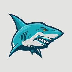 Shark mascot esport logo vector illustration with isolated background
