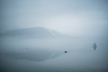 misty morning on the lake
