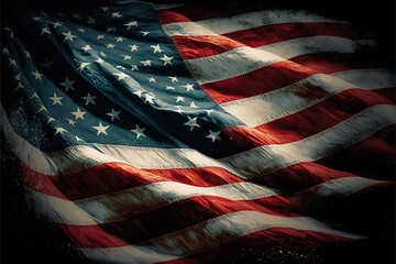 American flag surface with waves