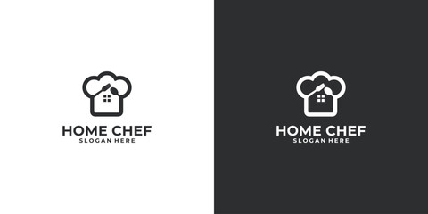 template home restaurant food chef hat kitchen restaurant cafe logo hipster vintage vector icon spoon  fork