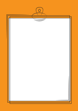 Notepad papers with drawing frame vector icon isolated on yellow background
