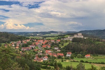 Fototapeta na wymiar A view to the historical castle Rabi above city Rabi, Czech republic
