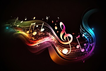 Colorful sound waves background