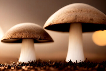 close up of mushroom. Generative ai