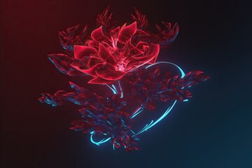 Abstract glowing blurred floral background. Generative AI