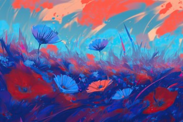 Fototapeta na wymiar Abstract glowing blurred floral background.
