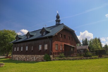 A view to the old hunting lodge at Knizeci Plane, Czech republic