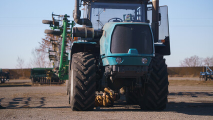 Tractor working at the farm