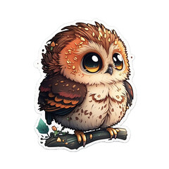 Fototapeta premium Featuring charming depictions of beloved animals in a unique and playful Chibi style Sticker. GENERATED AI.