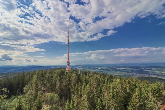 A view from the lookout tower on the hill Klet near Cesky Krumlov, Czech republic