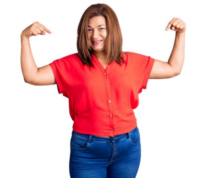 Middle age latin woman wearing casual clothes looking confident with smile on face, pointing oneself with fingers proud and happy.