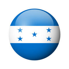 Honduras flag - glossy circle badge. Vector icon.