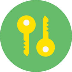 Key Multicolor Circle Flat Icon