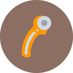 Roller Cutter Multicolor Circle Flat Icon