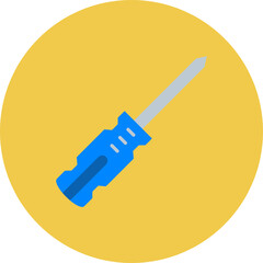 Screwdriver Multicolor Circle Flat Icon