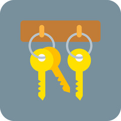 Key Hanger Multicolor Round Corner Flat Icon