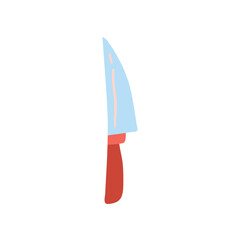 Cartoon Color Cute Knife Kitchen Icon Concept Flat Design Style Isolated on a White Background. Vector illustration