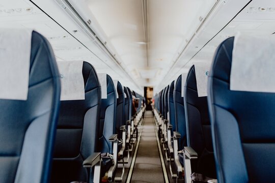 wnętrze samolotu lub autokaru siedzenia
