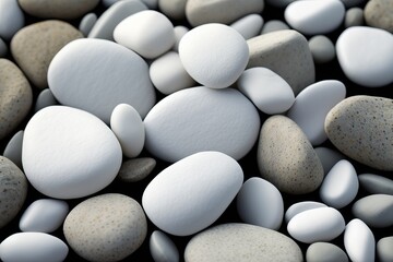 Fototapeta na wymiar White pebbles stone for background Generative AI