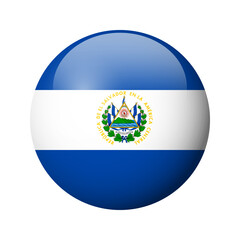 El Salvador flag - glossy circle badge. Vector icon.