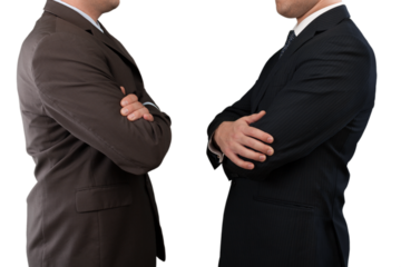 Two Businessmen Confronting Each Other