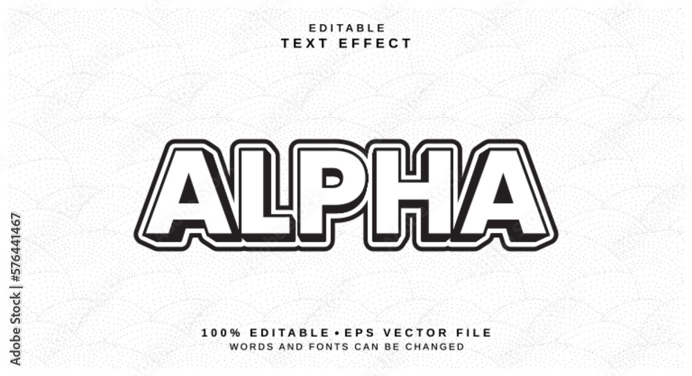 Fototapete editable text style effect - alpha text style theme.