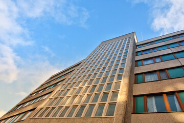 Fototapeta na wymiar Low angle view of a modern office building in Berlin