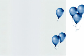 Blue birthday decor, babyshower with balloons an presents ideal for celebration backgrounds created with Generative AI technology