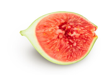 Ripe green fig fruit isolated on white background with full depth of field. Top view. Flat lay.