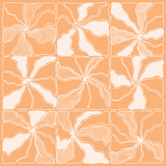 Set with monochrome abstract floral elements, modern botanical illustration in Matisse style.